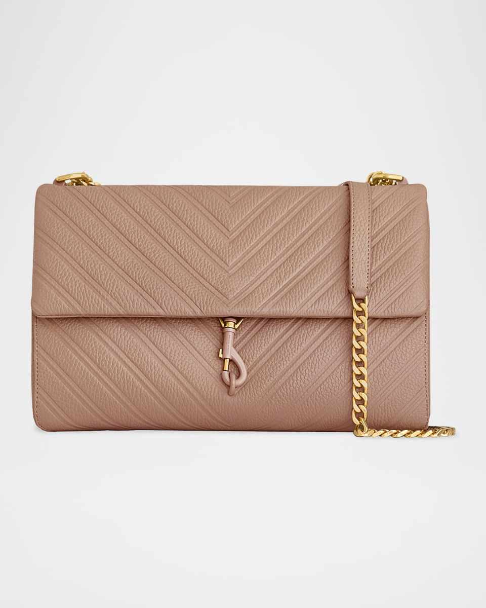 Edie Large Embossed Leather Shoulder Bag
